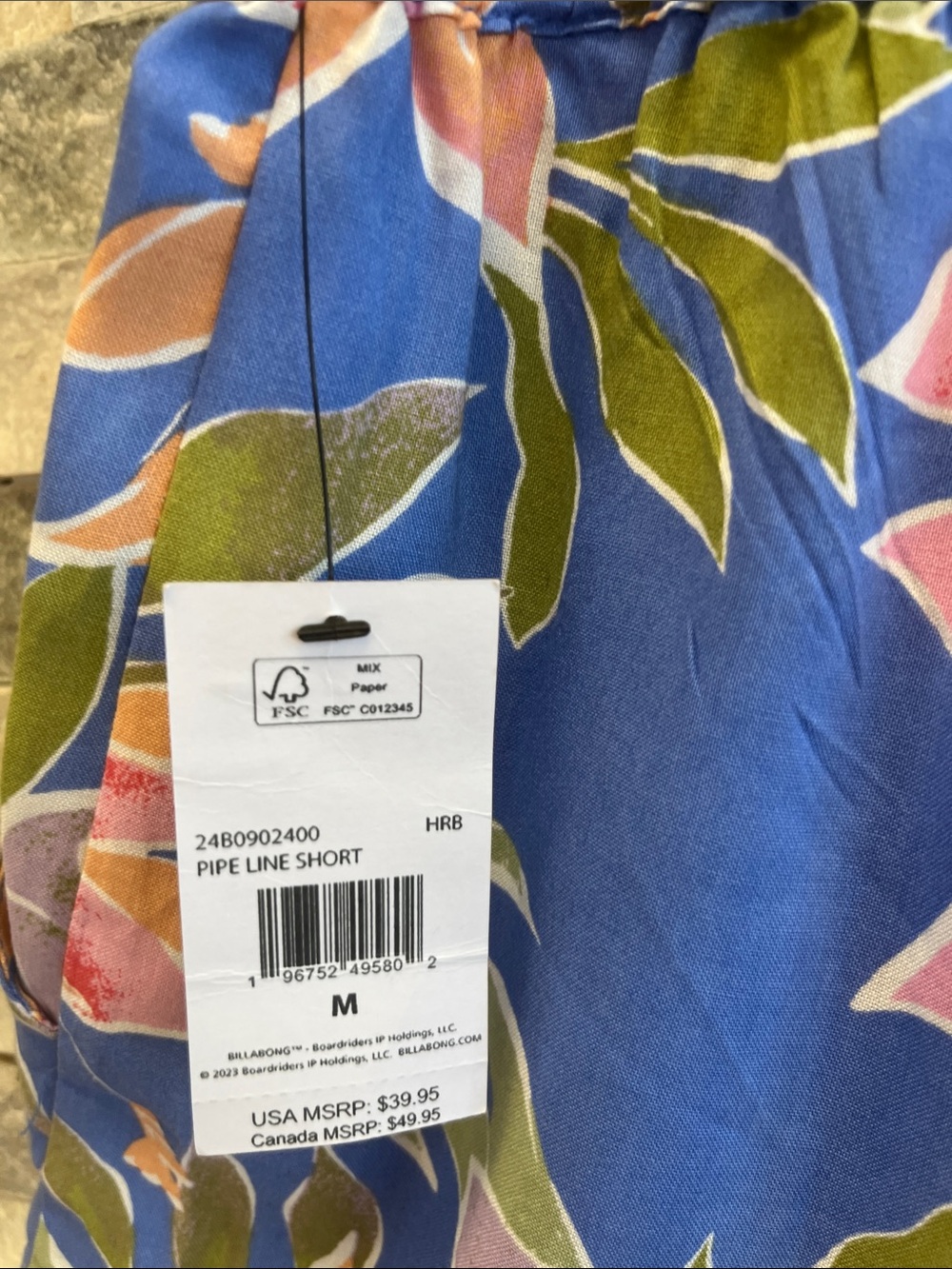 Billabong Blue Tropical Print Pull-On Shorts - Picture 7 of 9